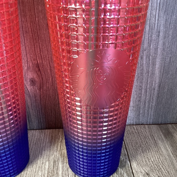 Starbucks Watermelon Pink Purple Gradient Grid Tumbler Venti Summer (2) Tublers - Picture 3 of 14